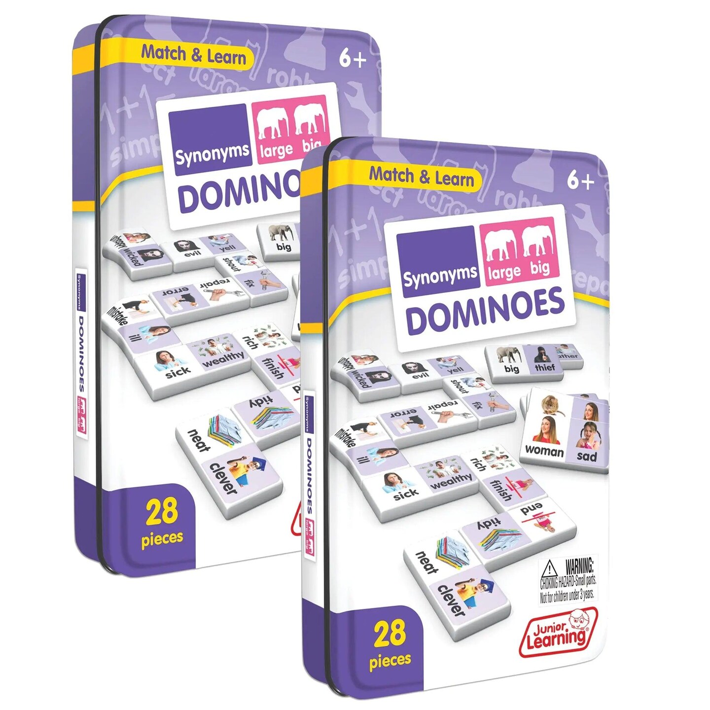(2 Ea) Synonyms Match & Learn Dominoes | Colorful Educational Interactive Game | User Friendly | For Kids and Adult