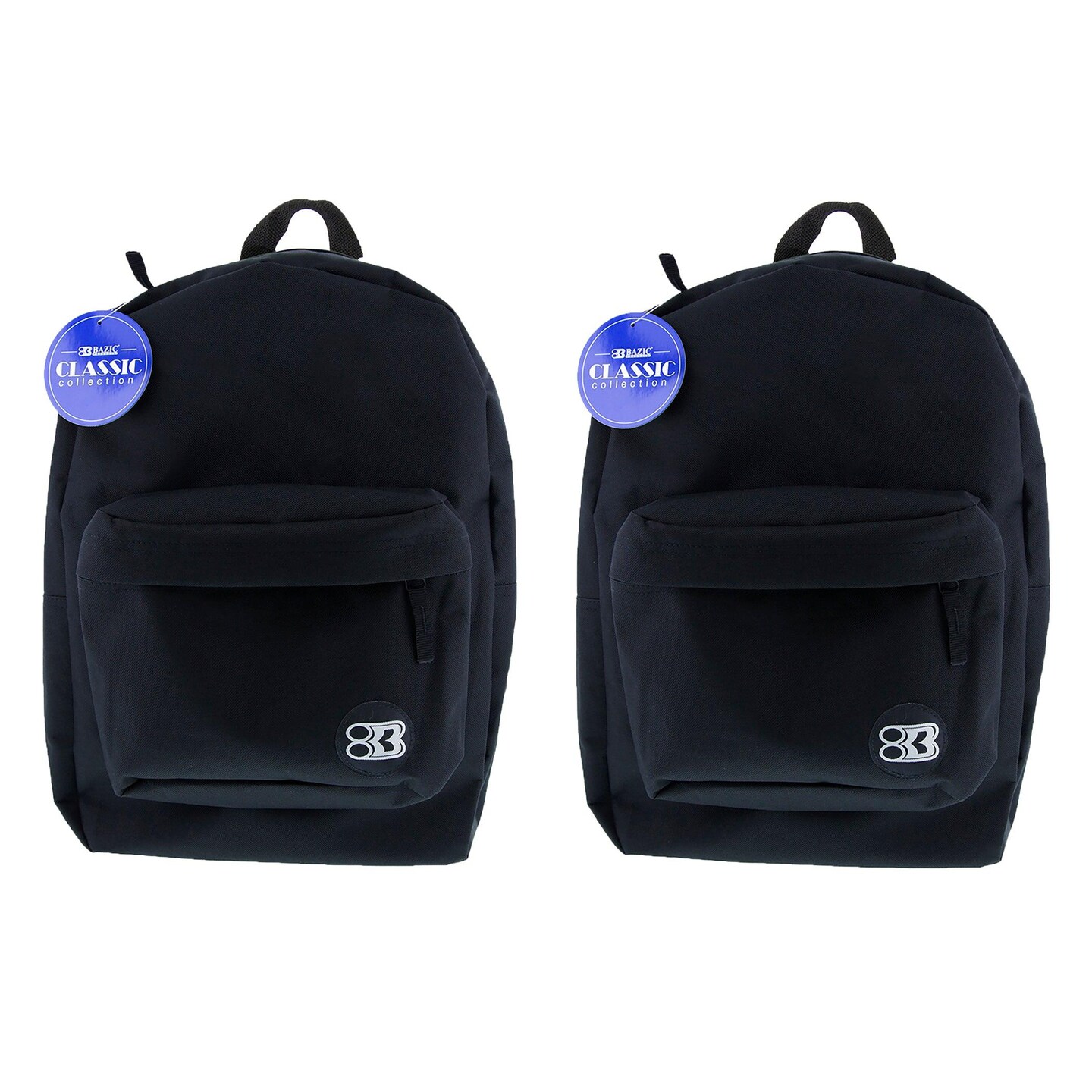 Classic Backpack 17&#x22; Black, Pack of 2