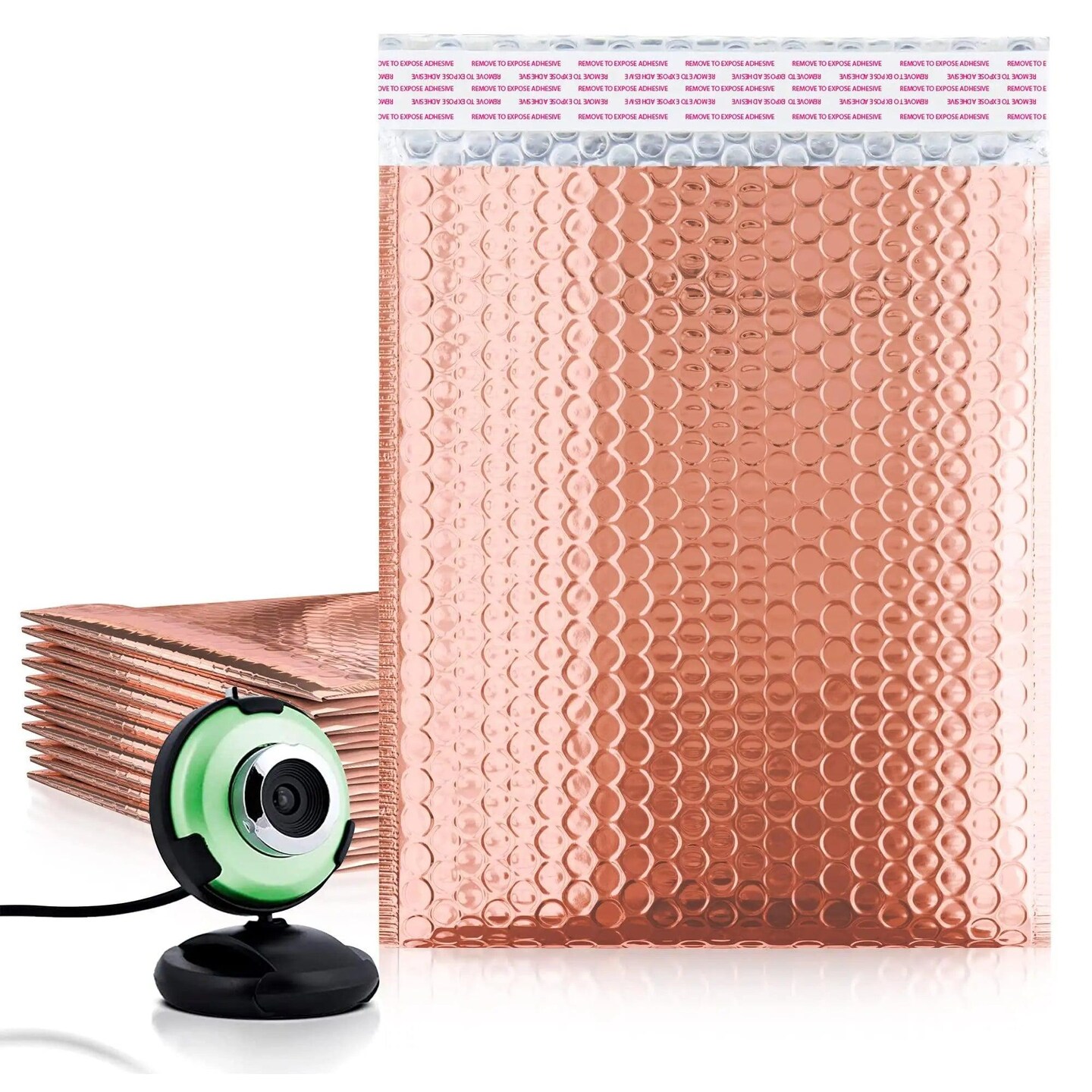 AMZ Bubble Mailers 8.5 x 11. Pack of 5 Metallic Rose Gold Cushion Envelopes 8 1/2 x 11. Peel &#x26; Seal. Padded envelopes for Mailing Shipping Packaging