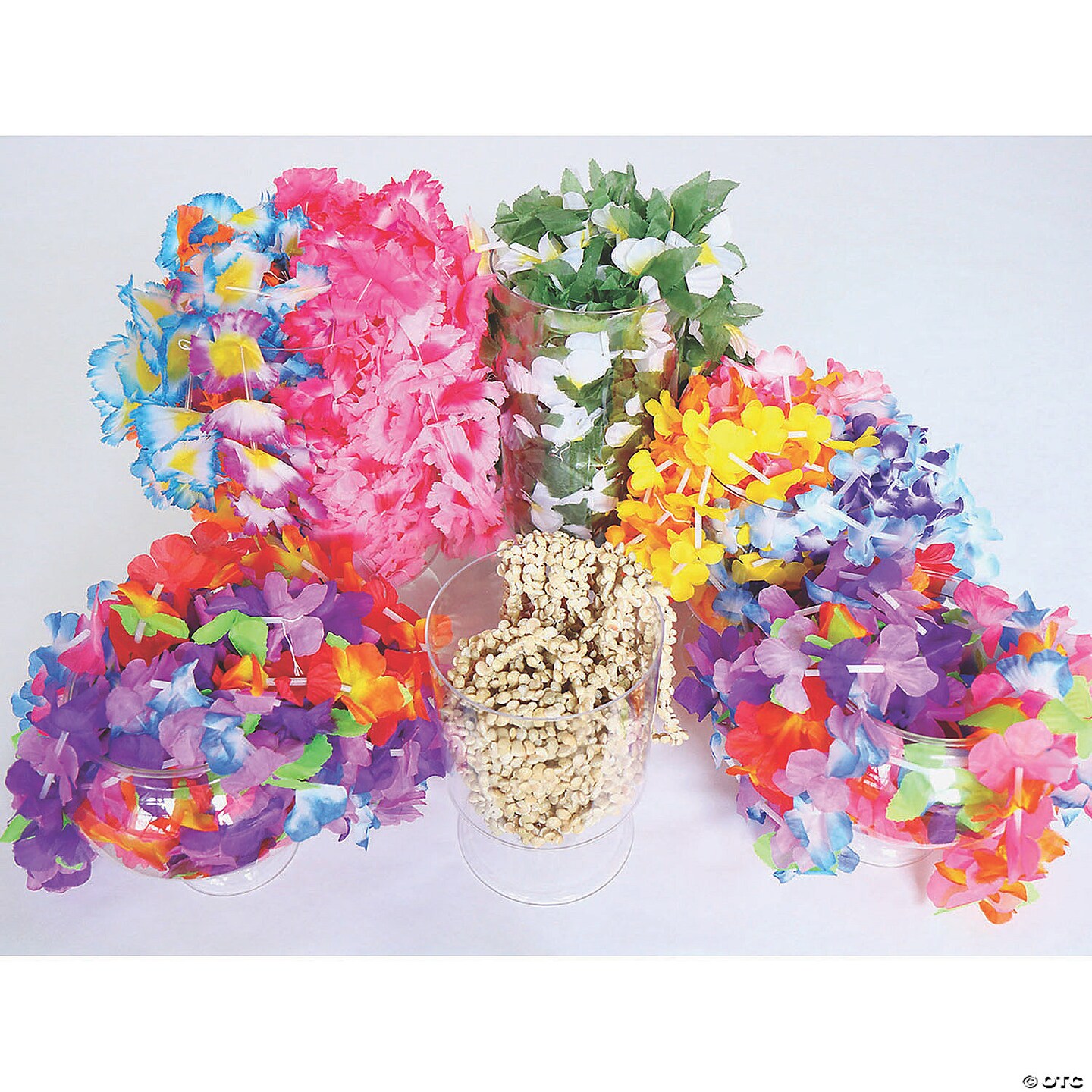 36&#x22; Luau Ruffle Petal Flower Multicolor Polyester Leis