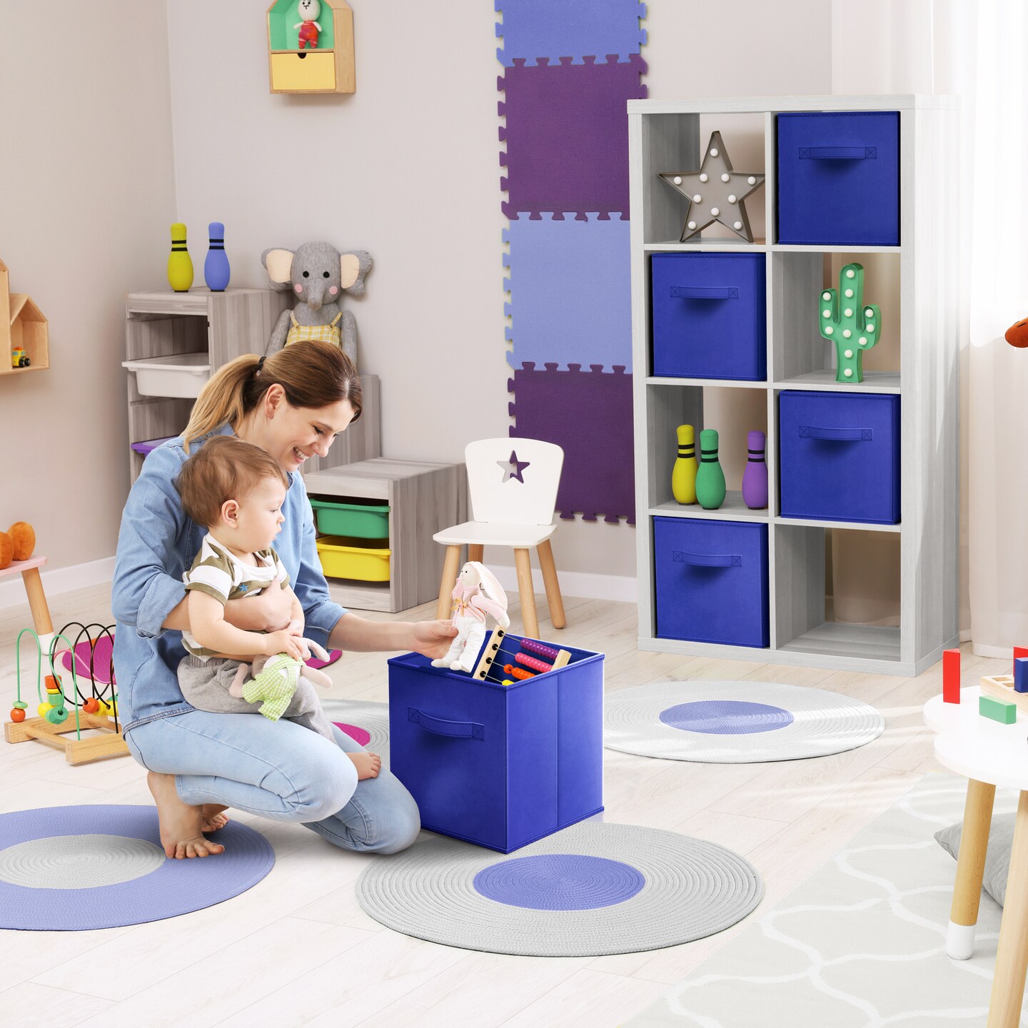 Sorbus 8 Pack 11 Inch Foldable Storage Cubes with Handles- for Organizing Home, Shelves, Nursery, Playroom, Closet and More