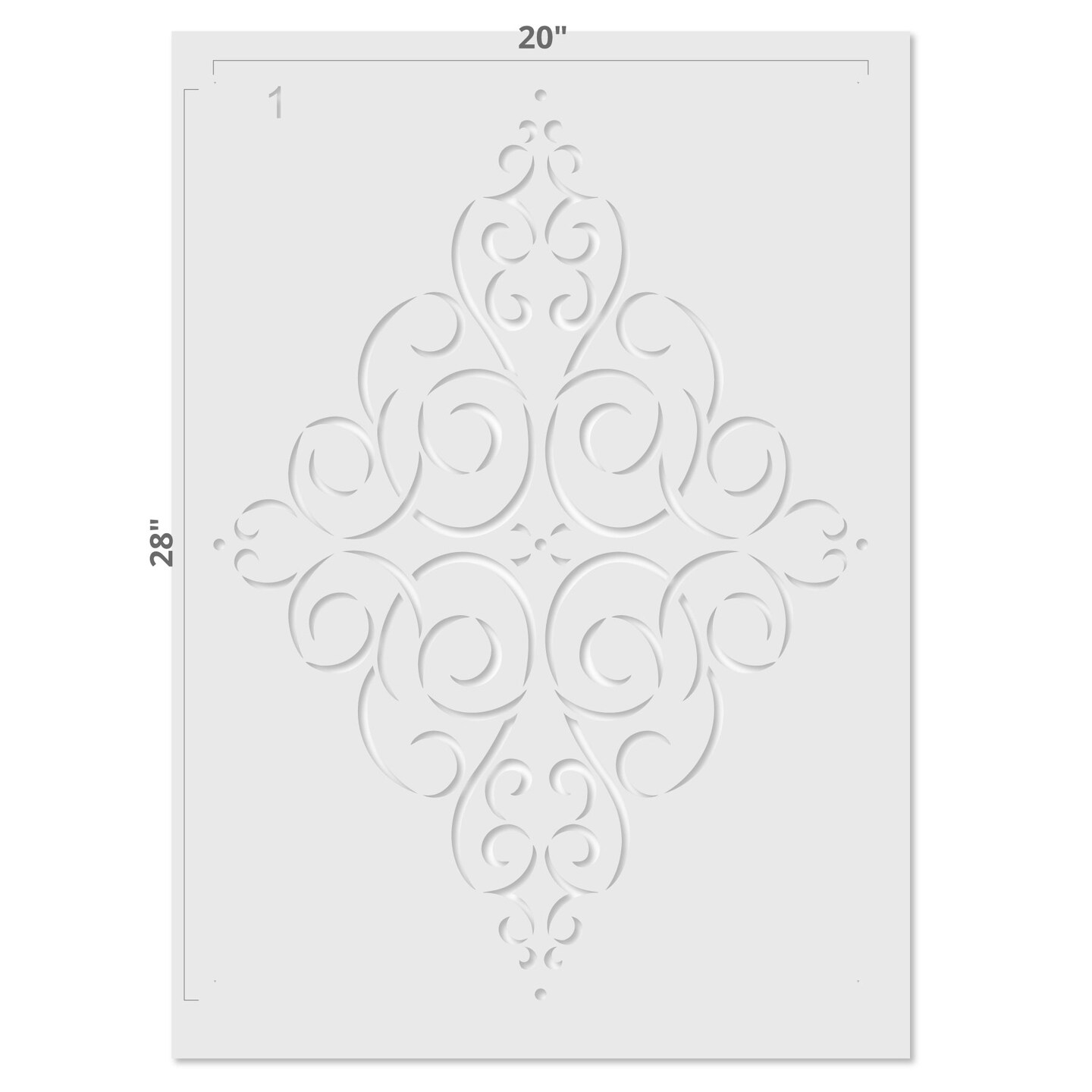 Large Diamond Medallion Wall Stencil | 3473 by Designer Stencils | Mandala &#x26; Medallion Stencils | Reusable Art Craft Stencils for Painting on Walls, Canvas, Wood | Reusable Plastic Paint Stencil for Home Makeover | Easy to Use &#x26; Clean Art Stencil