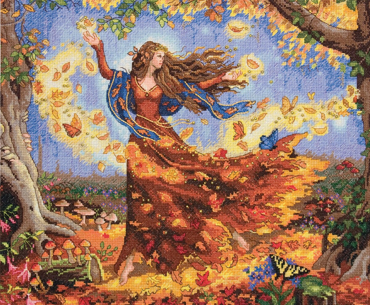 Dimensions Gold Collection Counted Cross Stitch Kit 14"X12"-Fall Fairy