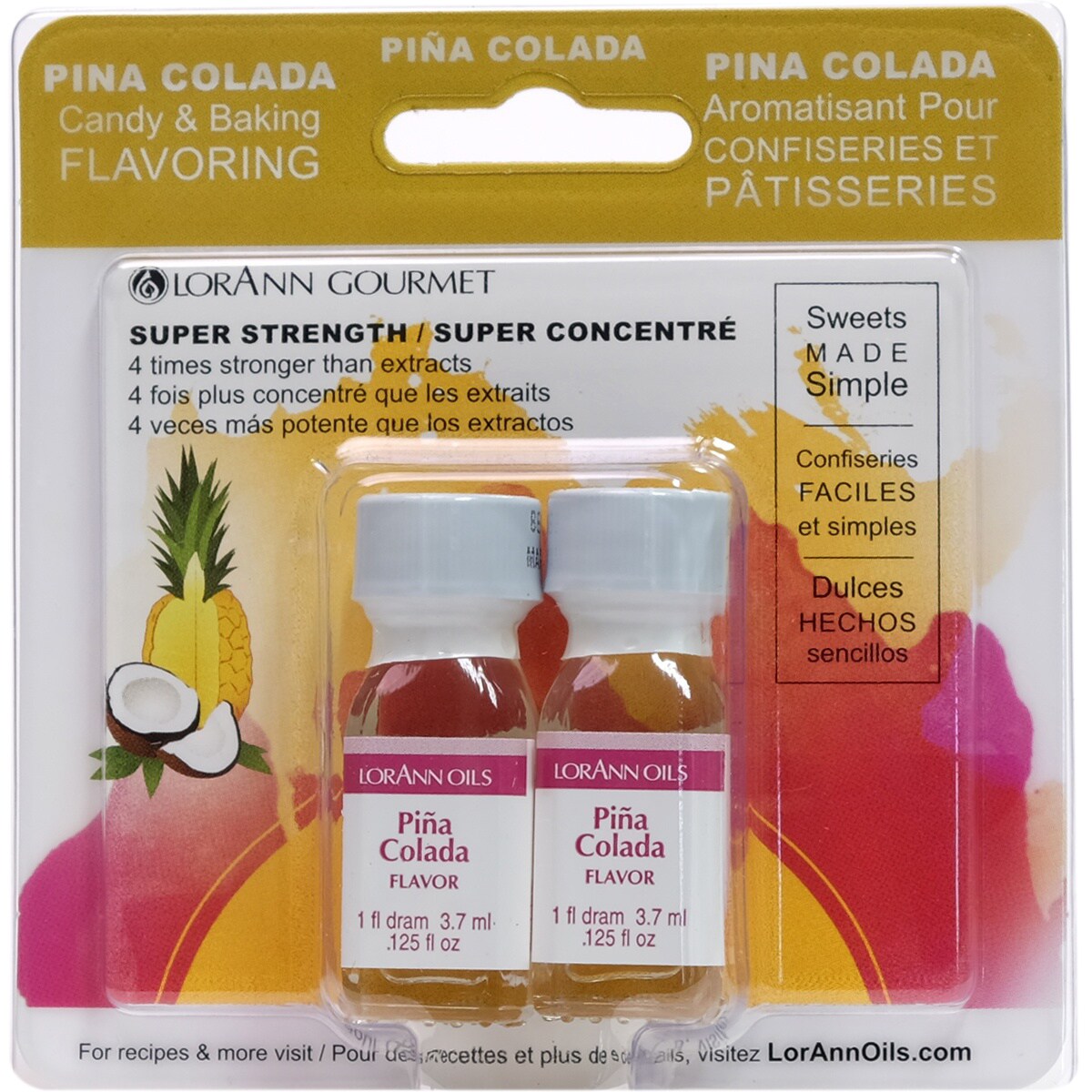 LorAnn Candy &#x26; Baking Flavoring .125oz 2/Pkg-Pina Colada