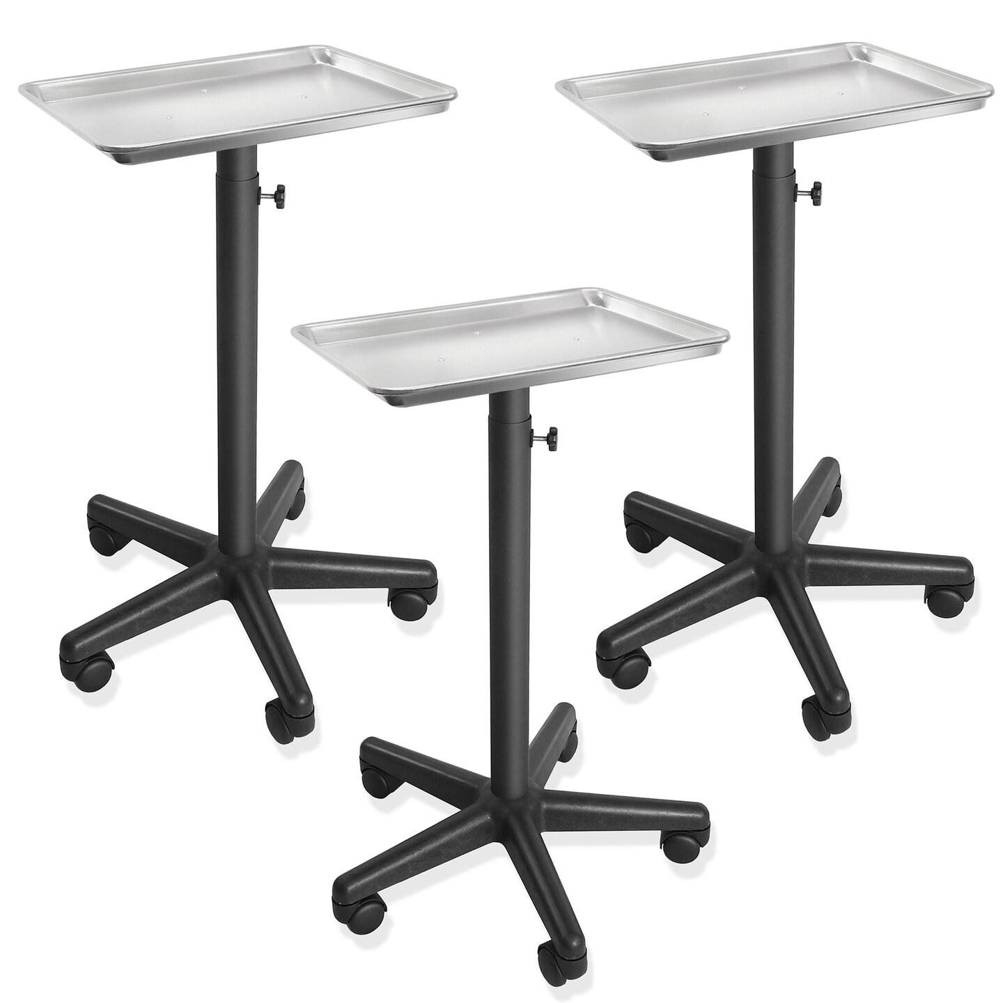 Saloniture Aluminum Salon Instrument Tray, Heavy-Duty Metal Rolling Base
