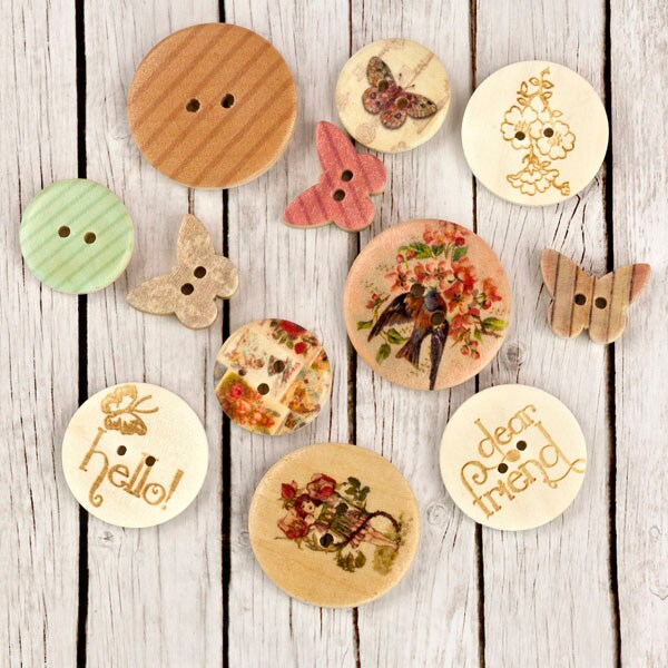 Wood Button - Fairy Rhymes