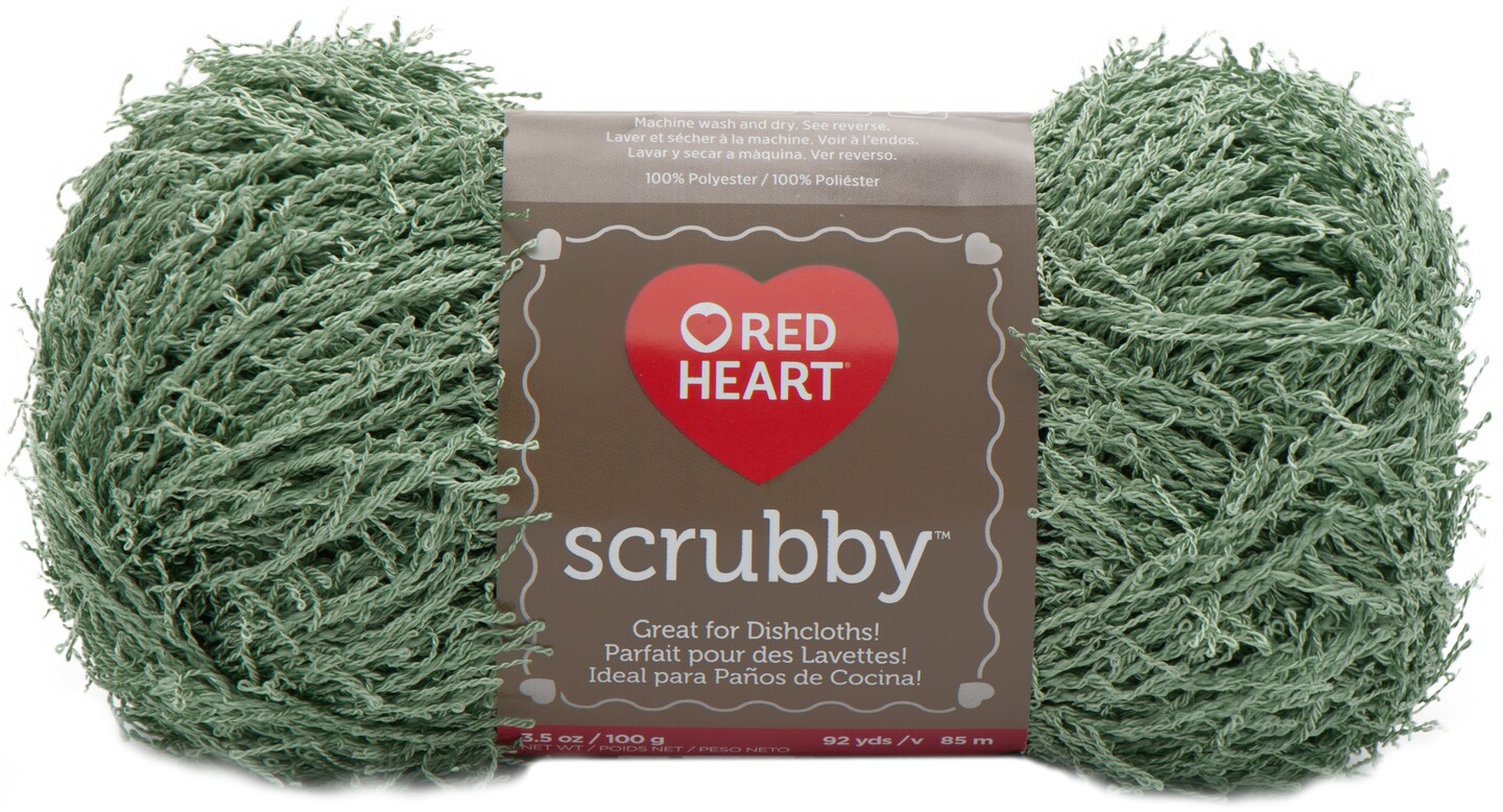 Red Heart Scrubby Yarn-Green Tea