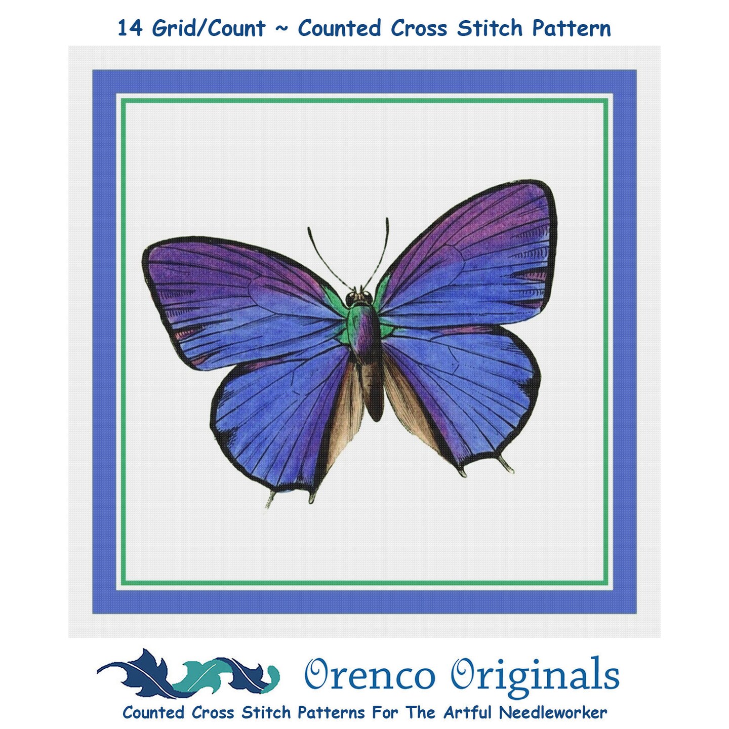 Colorful Lavender Butterfly Counted Cross Stitch Chart Pattern Michaels
