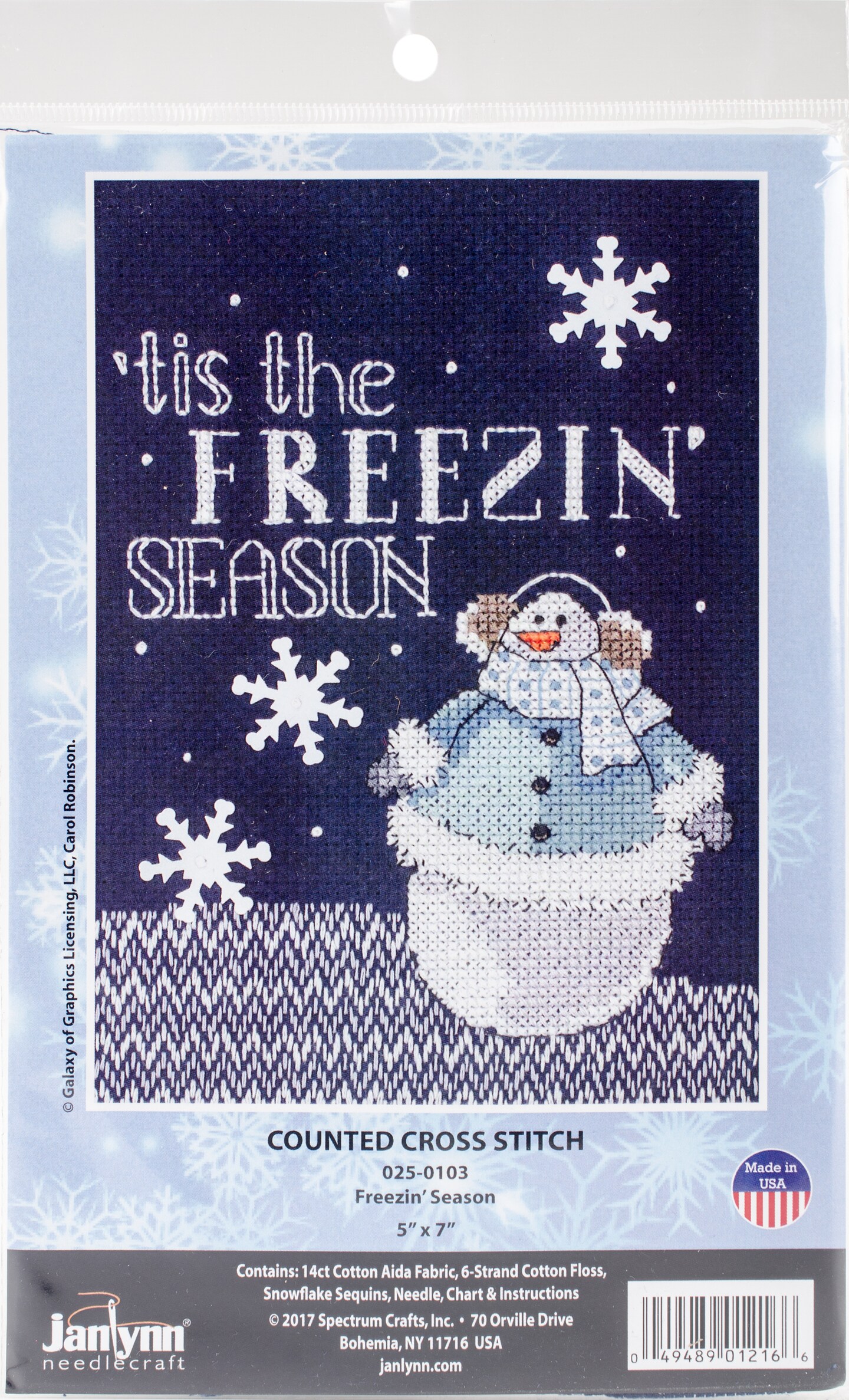 Janlynn Counted Cross Stitch Kit 5"X7"Freezin' Season (14 Count