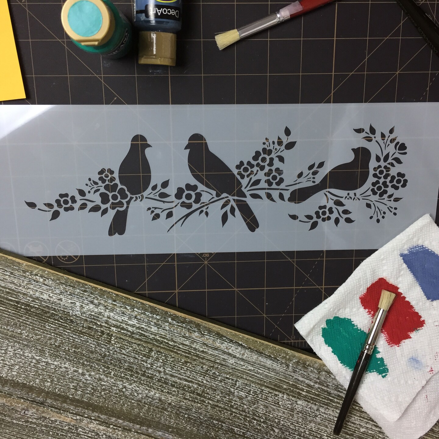 Love Birds Cake Stencil Side | C777 by Designer Stencils | Cake Decorating Tools |