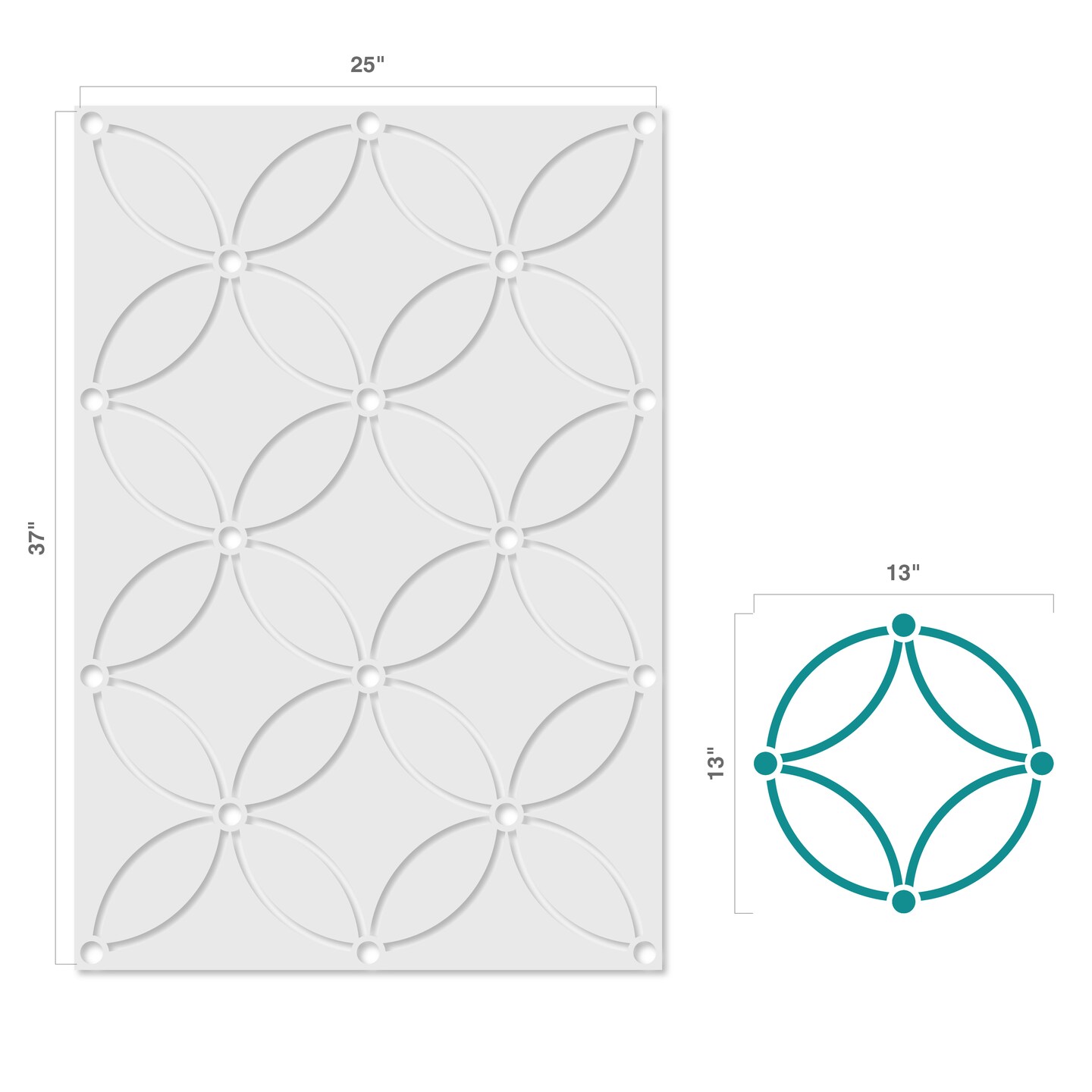 Contemporary Circles Wall Stencil | 3693 by Designer Stencils | Pattern Stencils | Reusable Stencils for Painting | Safe & Reusable Template for Wall Decor | Try This Stencil Instead of a Wallpaper | Easy to Use & Clean Art Stencil Pattern