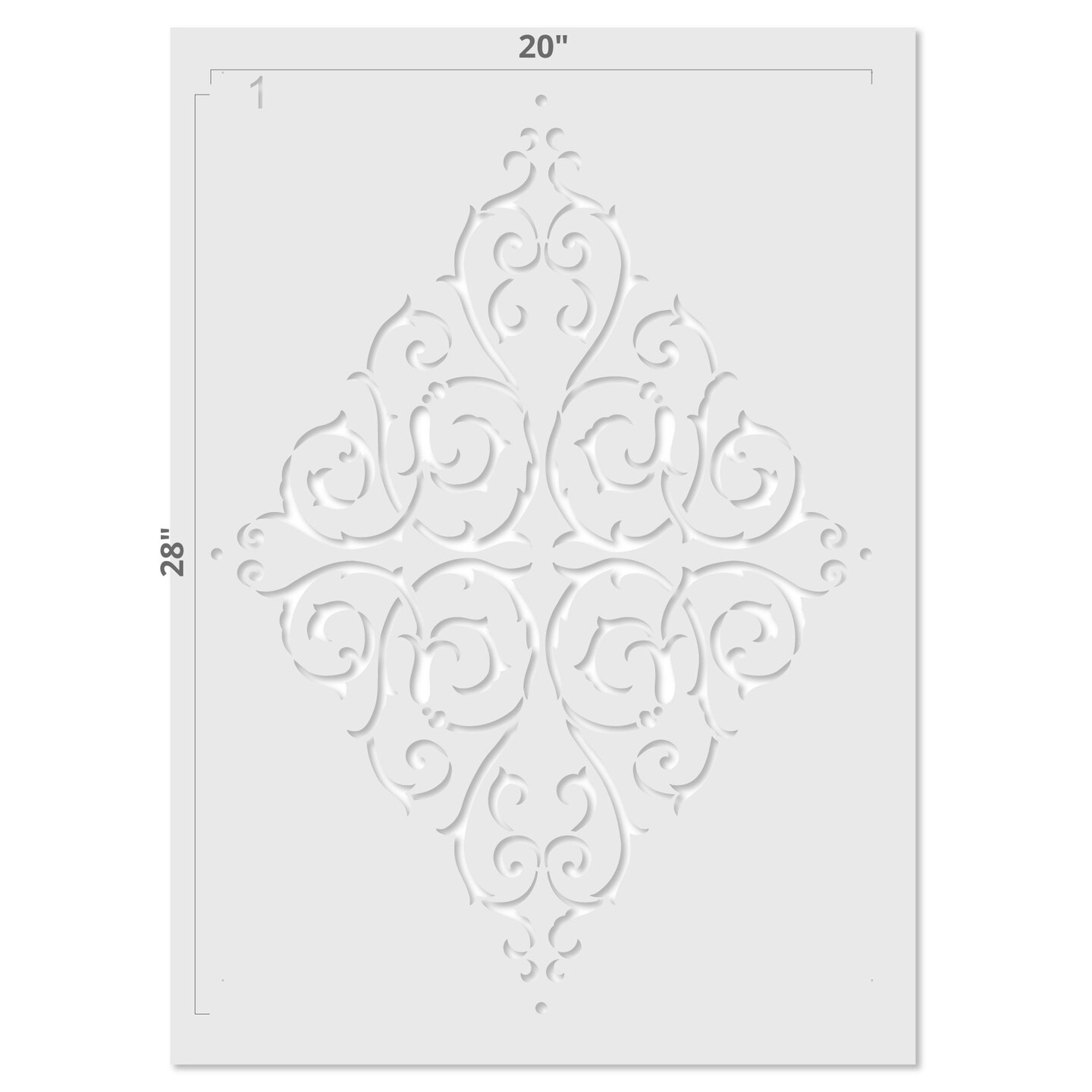 Large French Medallion Wall Stencil | 3474 by Designer Stencils | Mandala &#x26; Medallion Stencils | Reusable Art Craft Stencils for Painting on Walls, Canvas, Wood | Reusable Plastic Paint Stencil for Home Makeover | Easy to Use &#x26; Clean Art Stencil