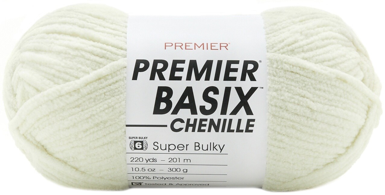 Premier Yarns Basix Chenille Yarn-Winter White