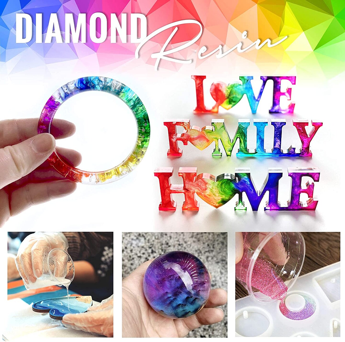 Pixiss Epoxy Resin Easy Mix 1:1 17 Ounce Kit Crystal Clear Casting Resin