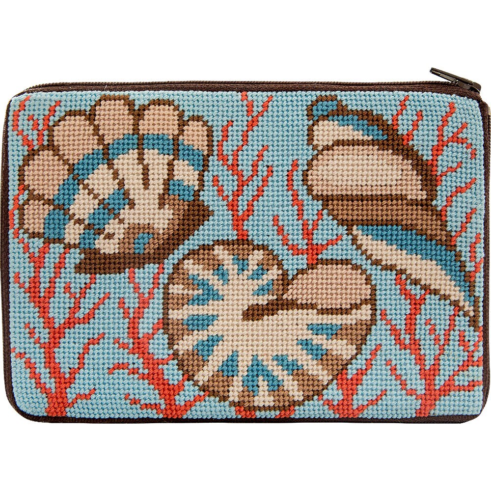 Stitch & Zip Needlepoint Purse Kit- Shells & Coral | Michaels