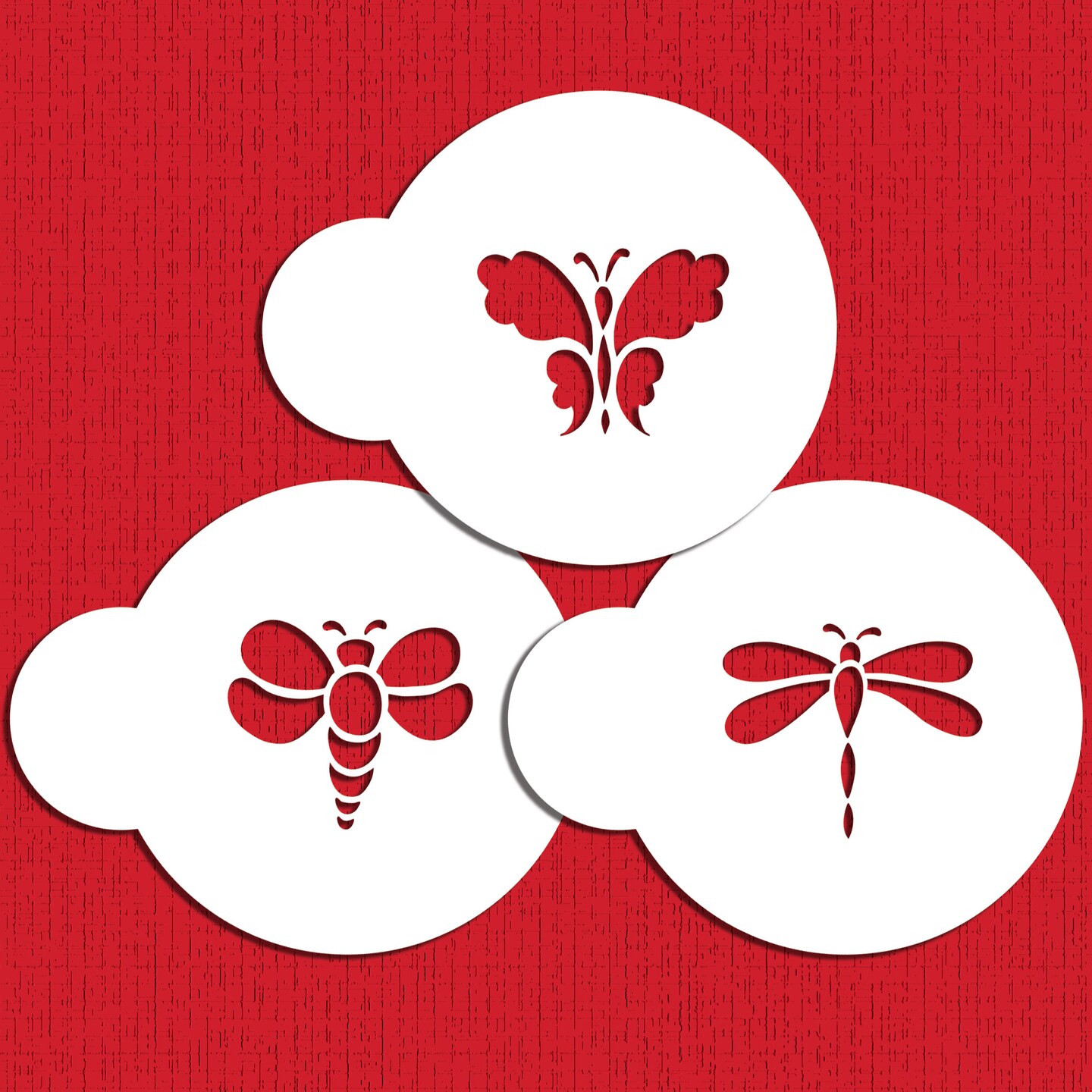 Mini Bugs Cookie Stencil Set: Bumble Bee, Dragonfly, Butterfly | C727 by Designer Stencils | Cookie Decorating Tools |