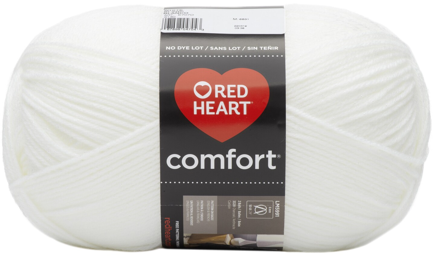 Red Heart Comfort Yarn-White &#x26; Opal Shimmer