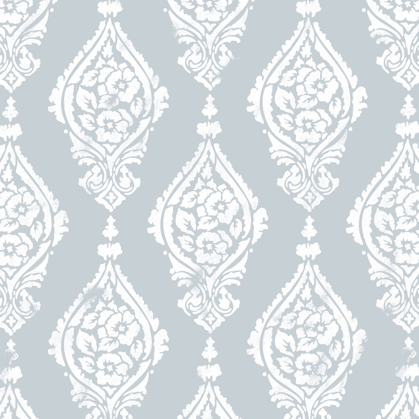 Paisley Damask Wallpaper Stripe Wall Stencil | 3603 by Designer Stencils | Pattern Stencils | Reusable Stencils for Painting | Safe & Reusable Template for Wall Decor | Try This Stencil Instead of a Wallpaper | Easy to Use & Clean Art Stencil Pattern
