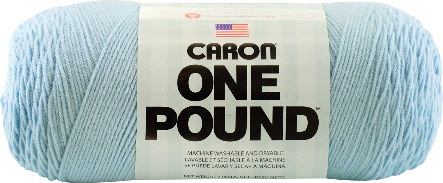 Caron Acrylic Yarn, Machine Washable and Dryable, 812 Yards, 1 Pound, Sky  Blue 