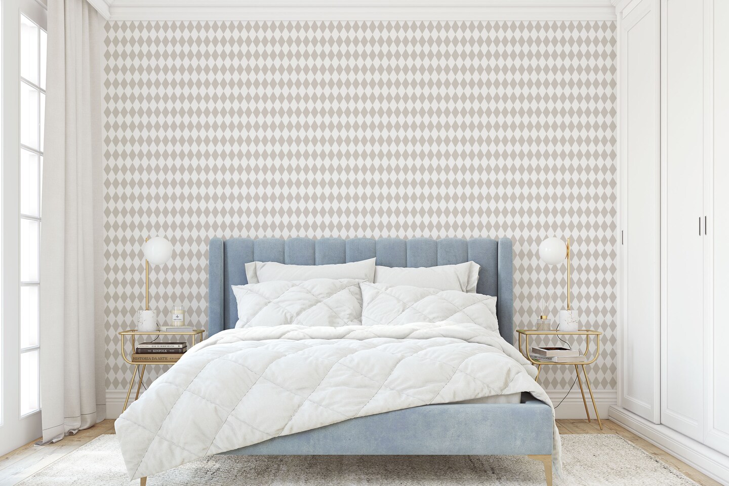 Small Harlequin Wallpaper Design Wall Stencil | 2696 by Designer Stencils | Pattern Stencils | Reusable Stencils for Painting | Safe &#x26; Reusable Template for Wall Decor | Try This Stencil Instead of a Wallpaper | Easy to Use &#x26; Clean