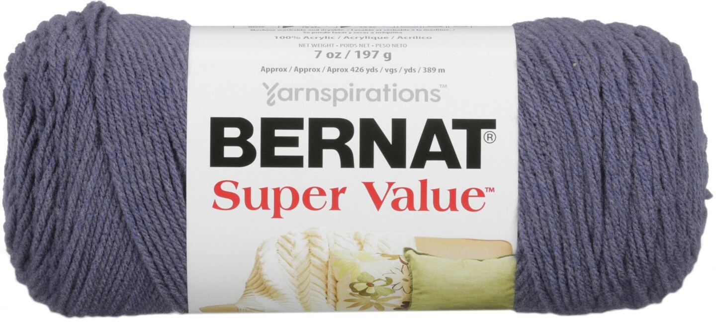 Bernat Super Value Solid YarnSteel Blue Heather Michaels