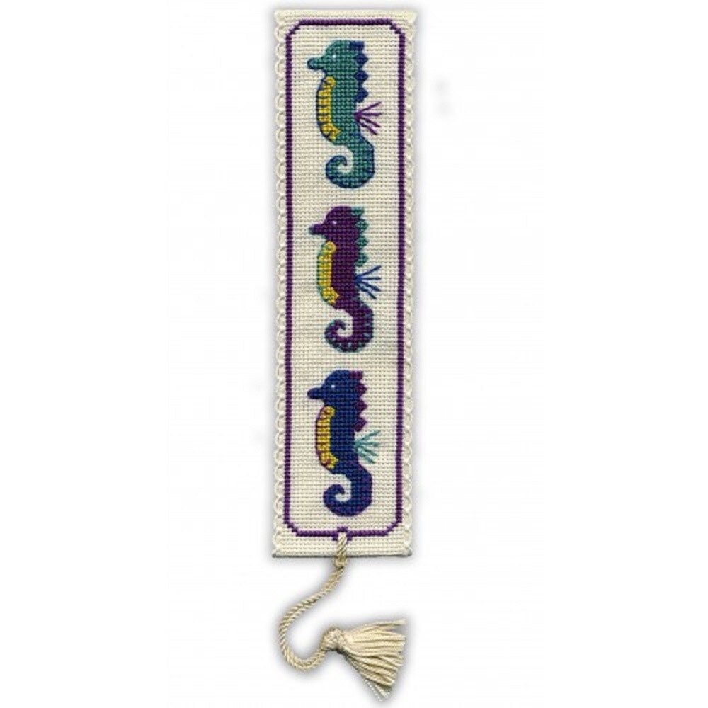 Textile Heritage Counted Cross Stitch Bookmark Kit Seahorses Michaels