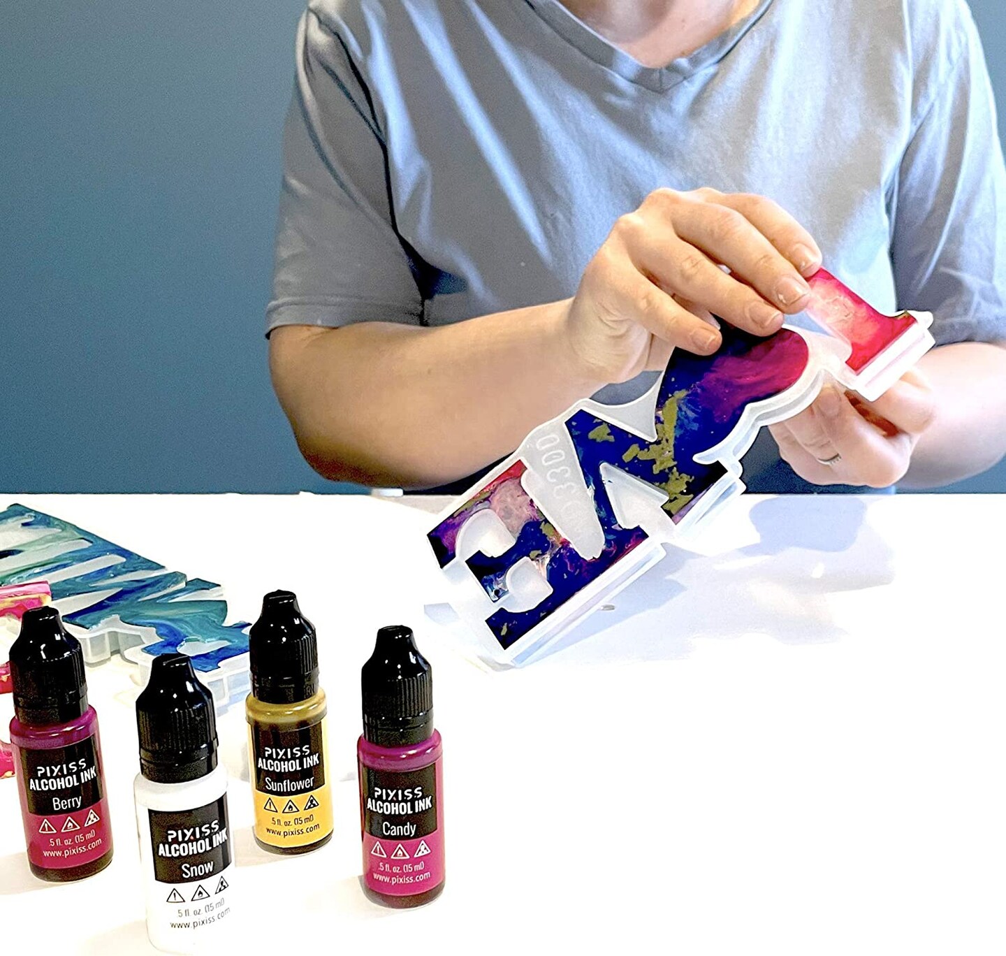 Pixiss Epoxy Resin Easy Mix 1:1 8-Ounce Kit Crystal Clear Casting Resin