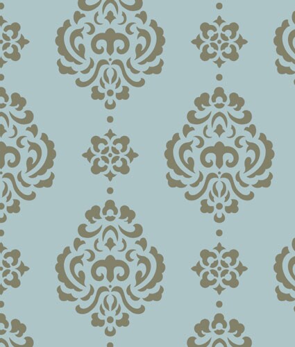 Large Rosie Damask All Over Wall Stencil | 3725 by Designer Stencils | Pattern Stencils | Reusable Stencils for Painting | Safe &#x26; Reusable Template for Wall Decor | Try This Stencil Instead of a Wallpaper | Easy to Use &#x26; Clean Art Stencil Pattern
