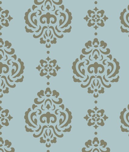 Large Rosie Damask All Over Wall Stencil | 3725 by Designer Stencils | Pattern Stencils | Reusable Stencils for Painting | Safe & Reusable Template for Wall Decor | Try This Stencil Instead of a Wallpaper | Easy to Use & Clean Art Stencil Pattern