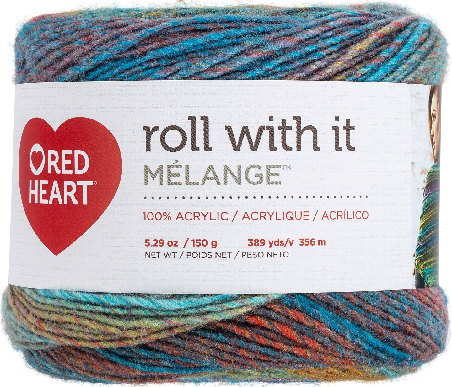 Red Heart Roll With It Melange Yarn-Paparazzi