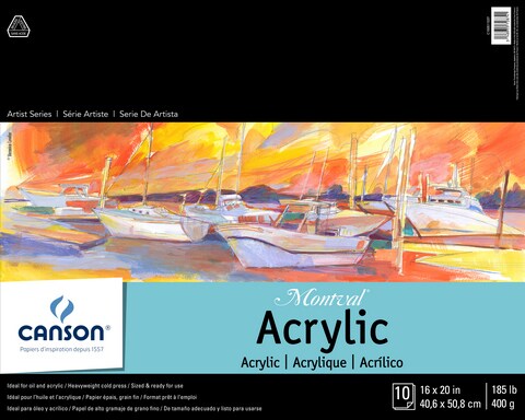 MONTVAL ACRYLIC TAPE BOUND COLD PRESS 185LB 10 SHEETS 16X20