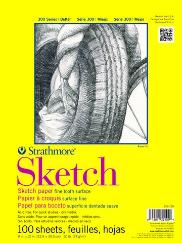 SKETCH TAPE PAD 50LB 100 SHEETS 9X12