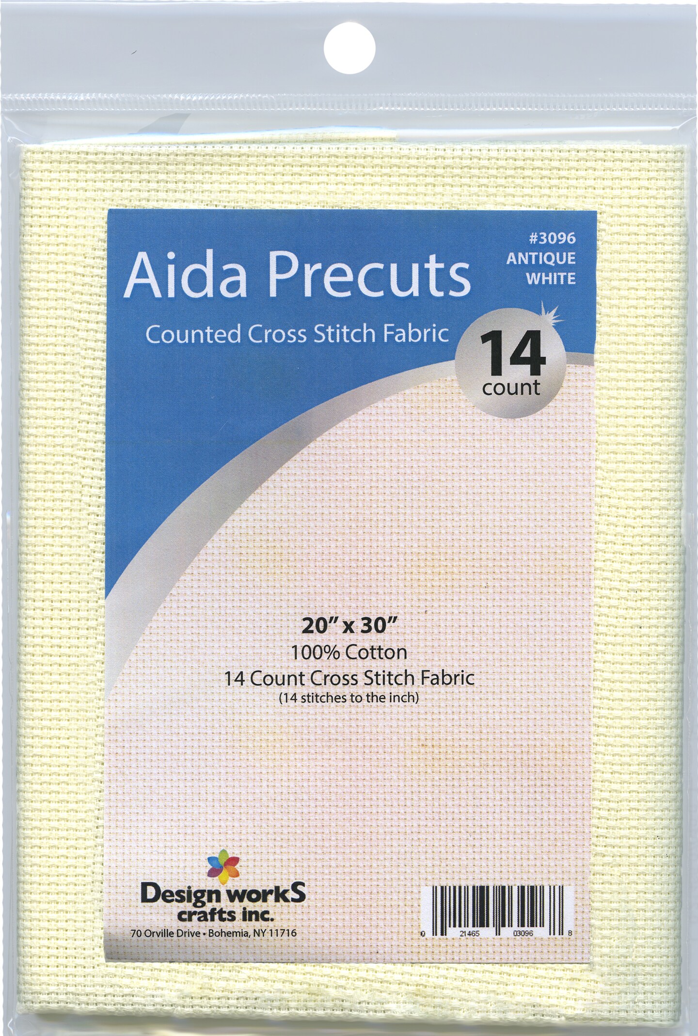 Design Works Gold Quality Aida 14 Count 20X30-Antique White