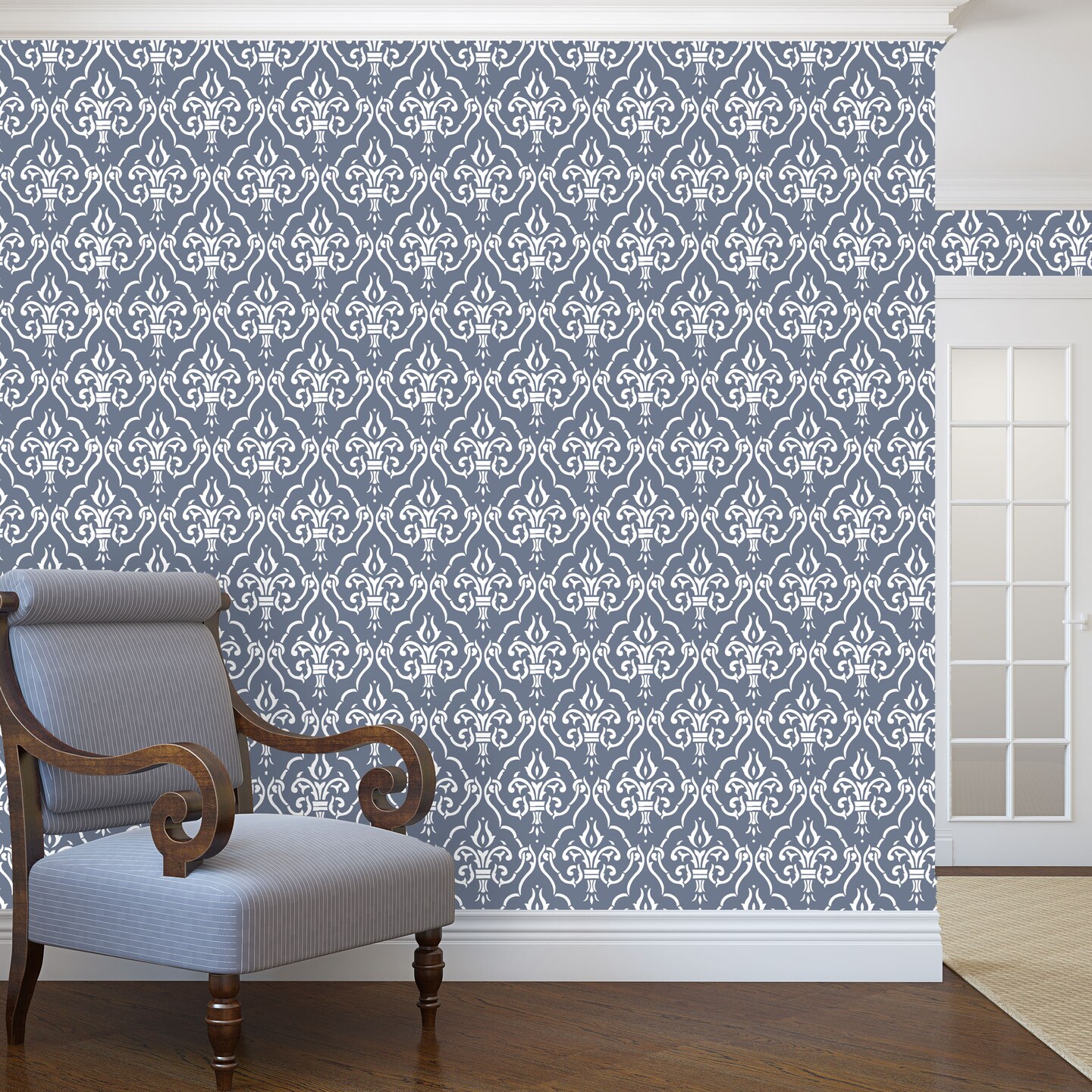 Diamond Wallpaper Wall Stencil | 3424 by Designer Stencils | Pattern Stencils | Reusable Stencils for Painting | Safe & Reusable Template for Wall Decor | Try This Stencil Instead of a Wallpaper | Easy to Use & Clean Art Stencil Pattern