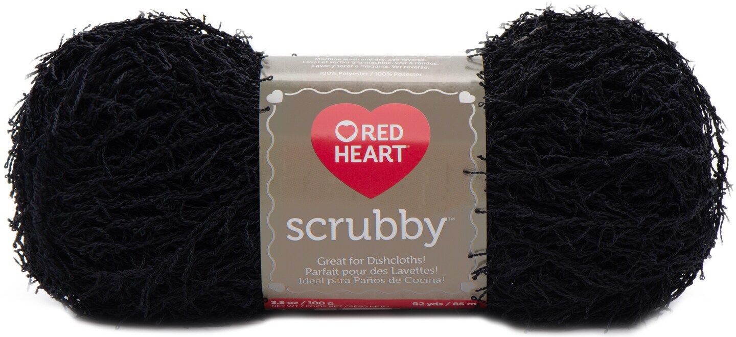 Red Heart Scrubby Yarn-Black