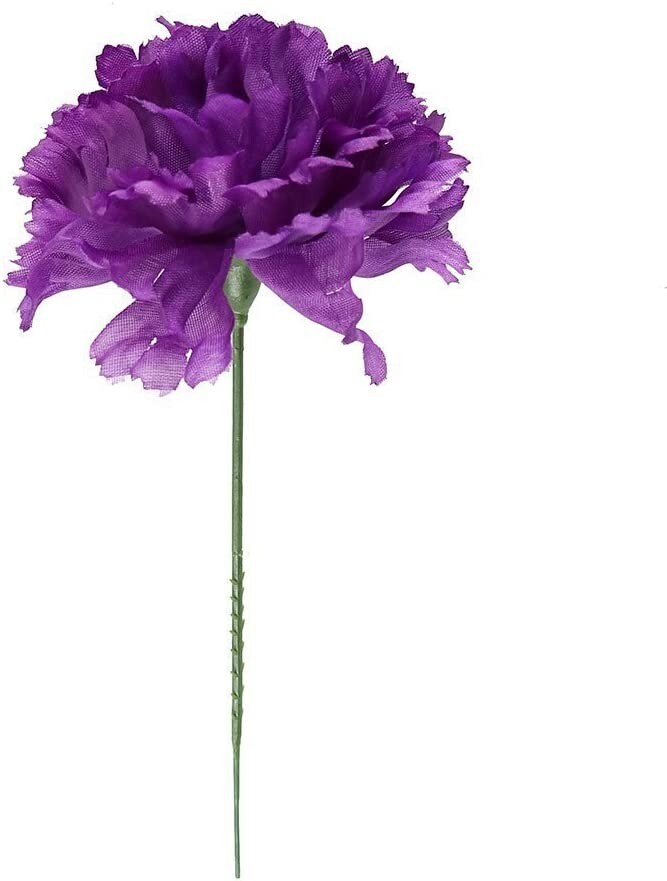 Purple Carnation Flowers, 20-Pack, Artificial Carnation Picks, Silk ...