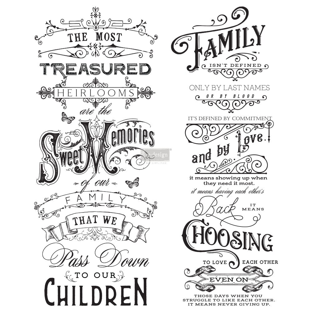 Redesign Decor Transfers Family Heirlooms 24&#x22;x29&#x22; 655350644154