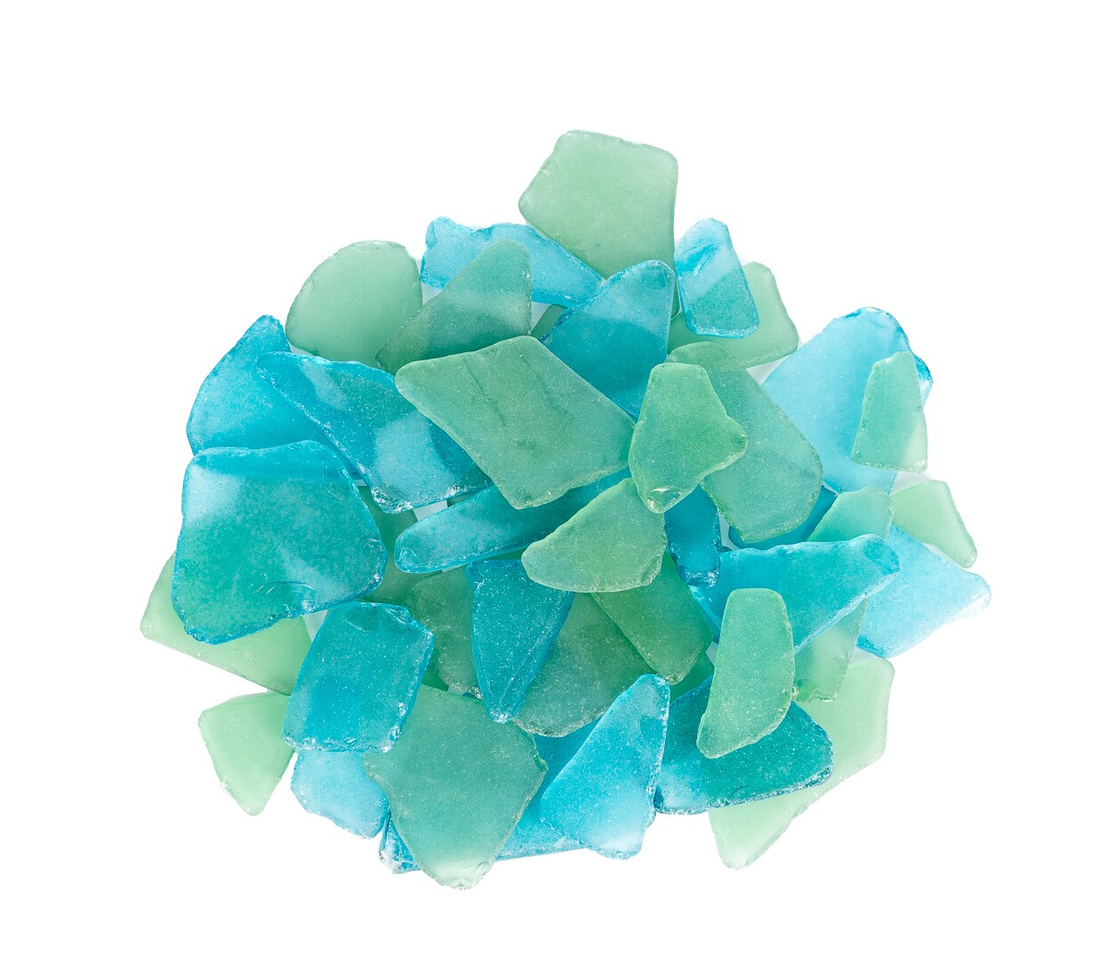 Sea Glass 11 Ounces Carribean Blue &#x26; Green Mix Sea Glass - Bulk Seaglass Pieces for Beach Decor &#x26; Crafts