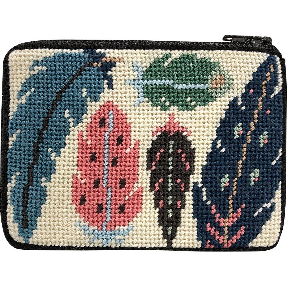 Stitch & Zip Needlepoint Coin Purse Kit Feathers Michaels