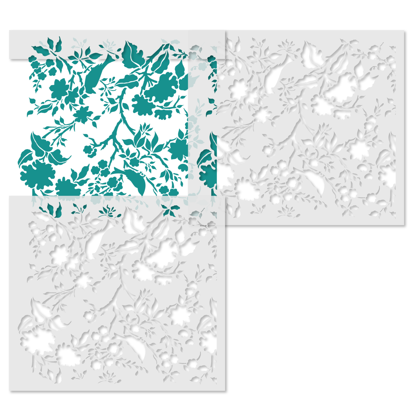 Contemporary Birds in Trees Wall Stencil | 3709 by Designer Stencils | Animal & Nature Stencils | Reusable Art Craft Stencils for Painting on Walls, Canvas, Wood | Reusable Plastic Paint Stencil for Home Makeover | Easy to Use & Clean Art Stencil