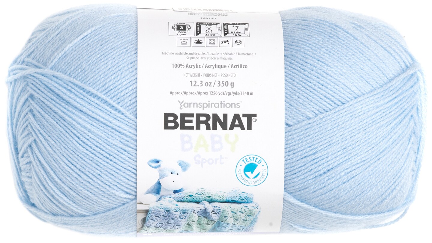 Bernat Baby Sport Big Ball Yarn Solids Baby Blue