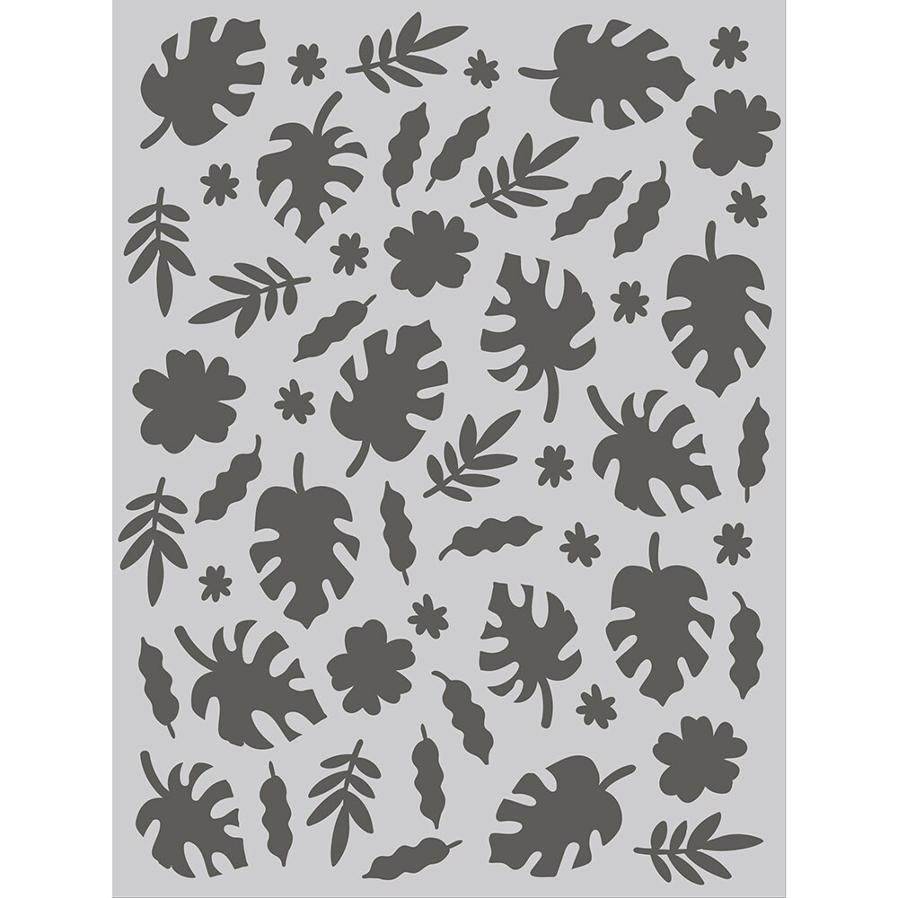 Simple Stories Into The Wild Stencil 6&#x22;X8&#x22;-Jungle Leaves