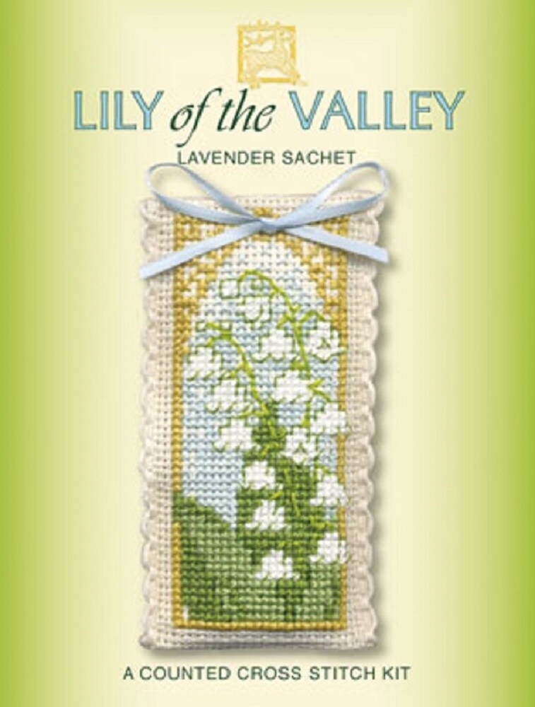 Textile Heritage Lavender Sachet Counted Cross Stitch Kit - Lily of The Valley