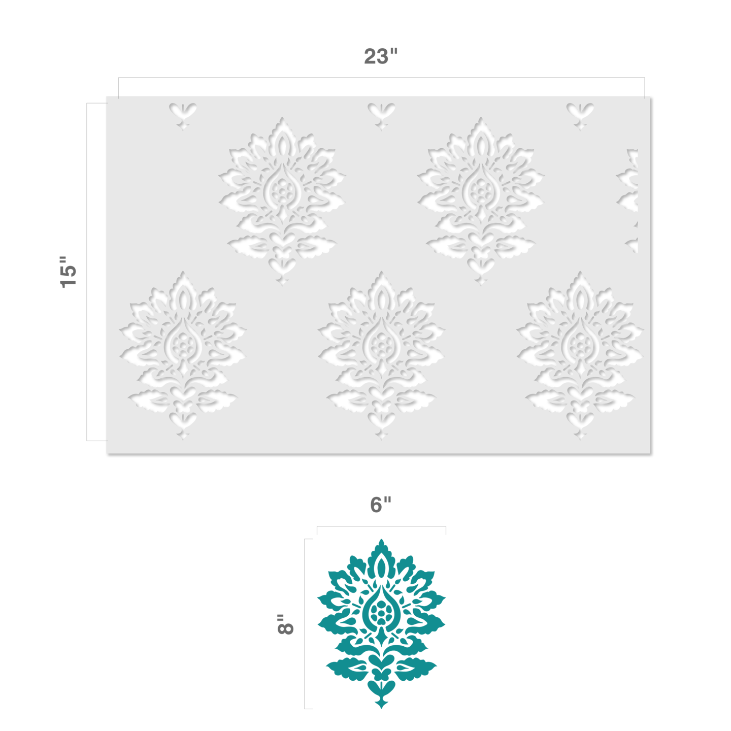 Batik Damask All Over Pattern Wall Stencil | 3797 by Designer Stencils | Pattern Stencils | Reusable Stencils for Painting | Safe &#x26; Reusable Template for Wall Decor | Try This Stencil Instead of a Wallpaper | Easy to Use &#x26; Clean Art Stencil Pattern
