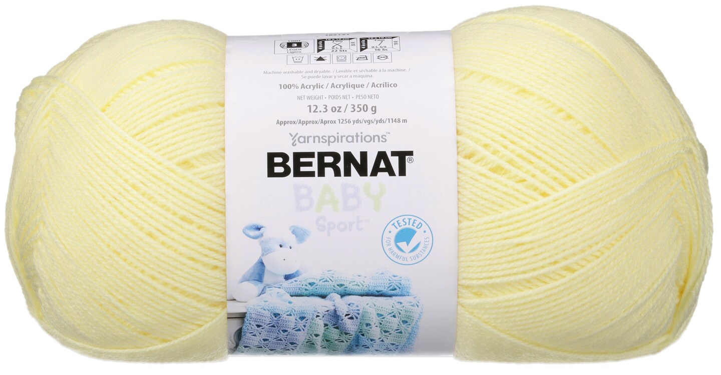 Bernat Yellow Baby Sport Yarn - 10.5 oz