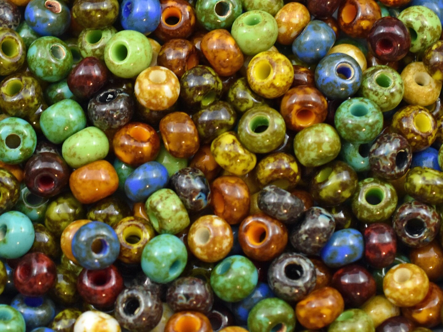 Mixed Picasso Czech 2/0 Seed Beads -- Picasso Seed Beads