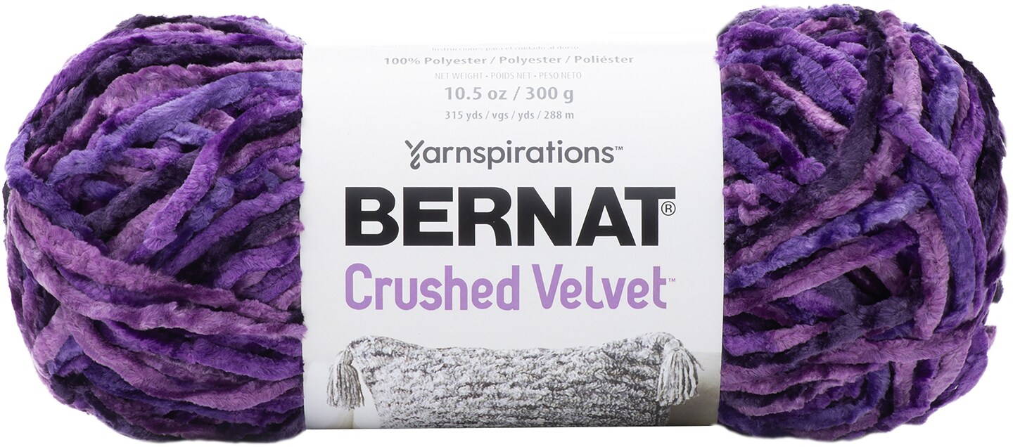 Bernat Crushed Velvet Yarn, Potent Purple