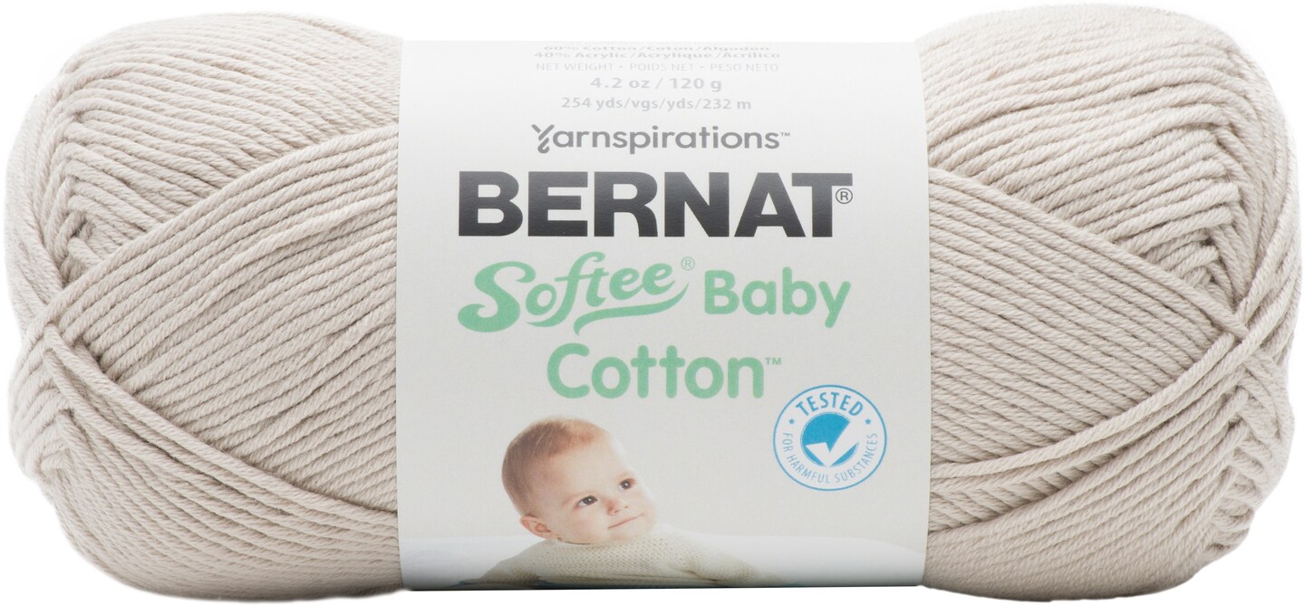 Multipack of 6 - Bernat Softee Baby Cotton Yarn-Feather Gray