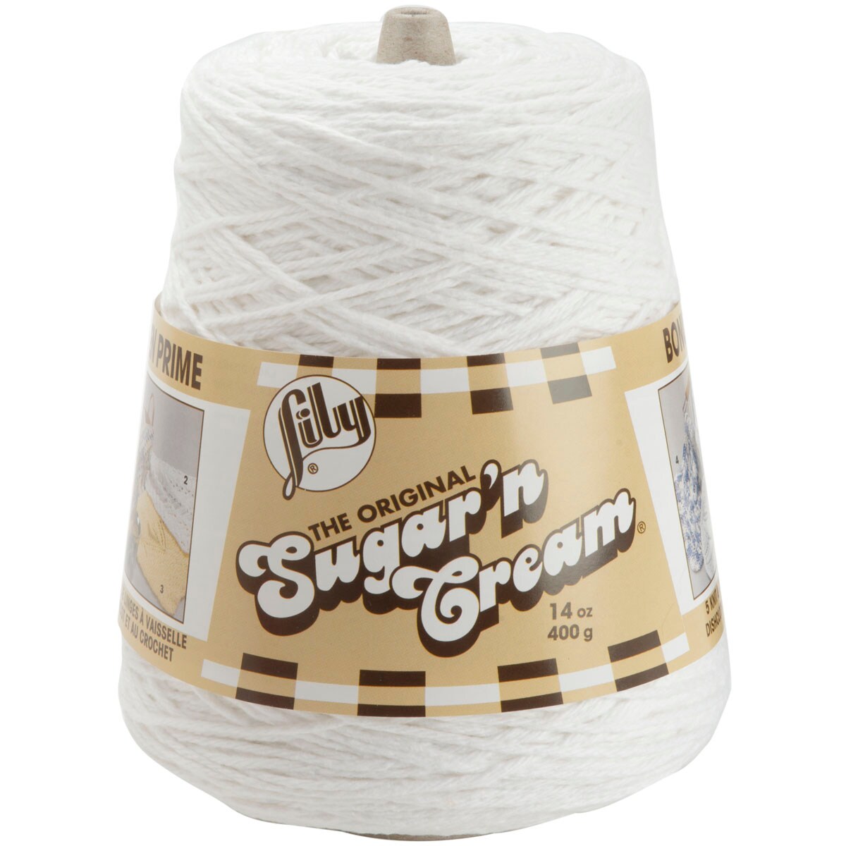 Lily Sugar'n Cream Cotton Cone Yarn, 14 Oz, White, 1