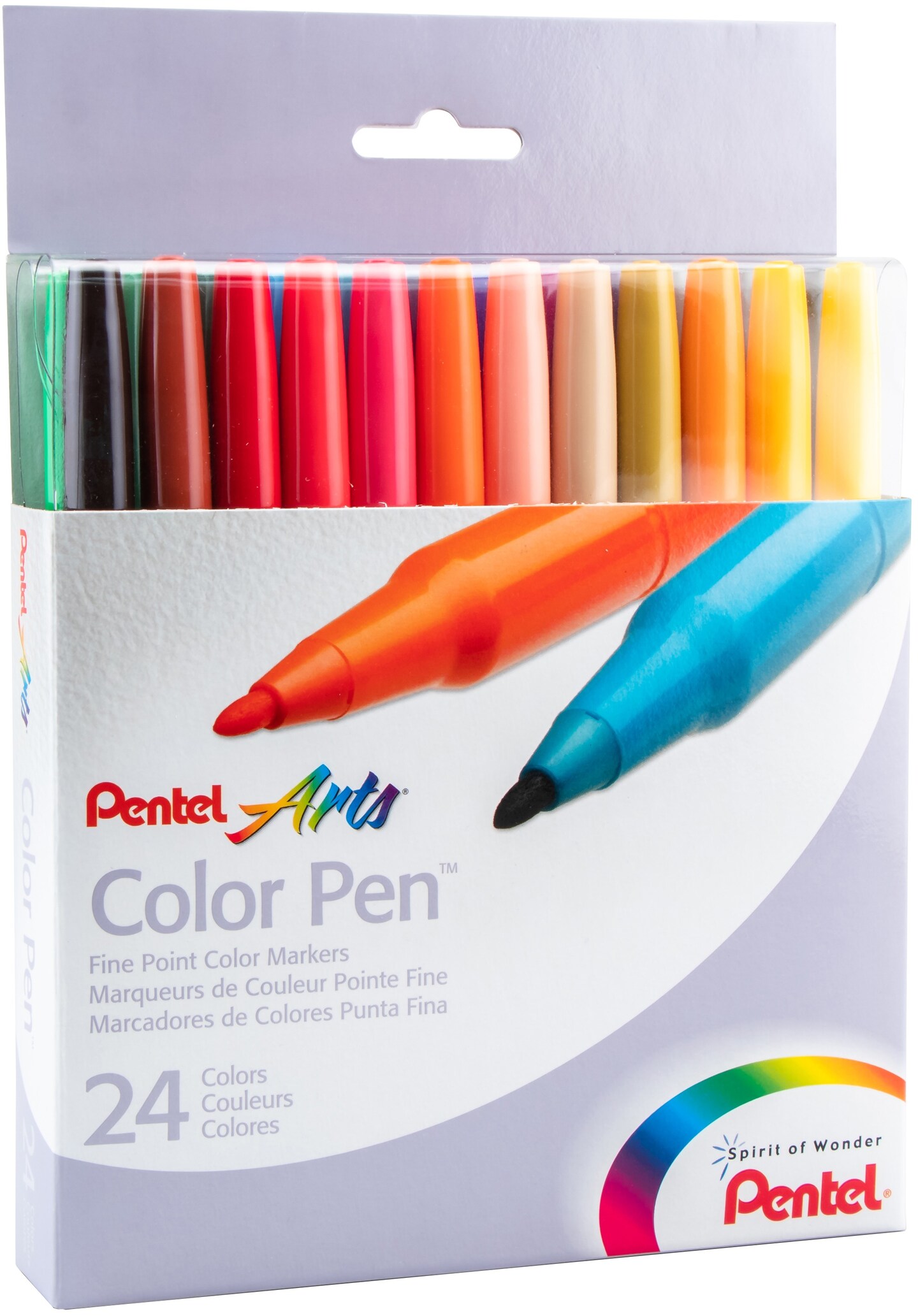 Pentel Arts Color Pen Fine Point Color Markers 24/Pkg-Assorted